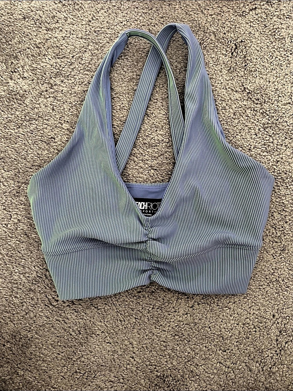 BEACH RIOT Mindy Top Seashore Two Tone Rib
